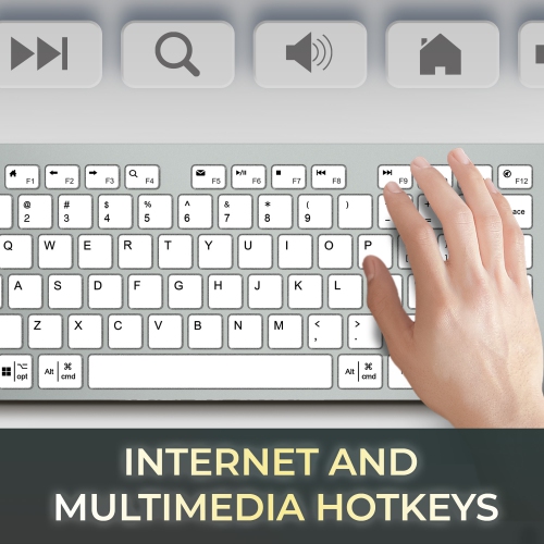 USB-C Multi OS Scissor Switch Keyboard With CoPilot AI Hotkey And USB-C, USB-A, 3.5mm Aux Ports