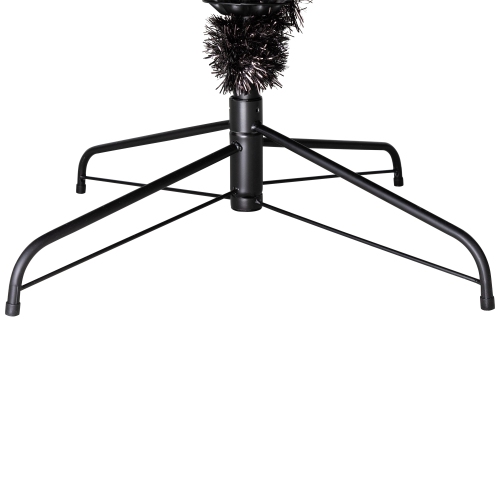 Pre-Lit Artificial Tinsel Halloween Tree - 9' - Black - Clear Lights