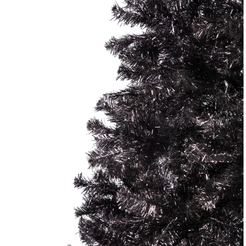 Artificial Tinsel Halloween Tree - 9' - Black - Unlit