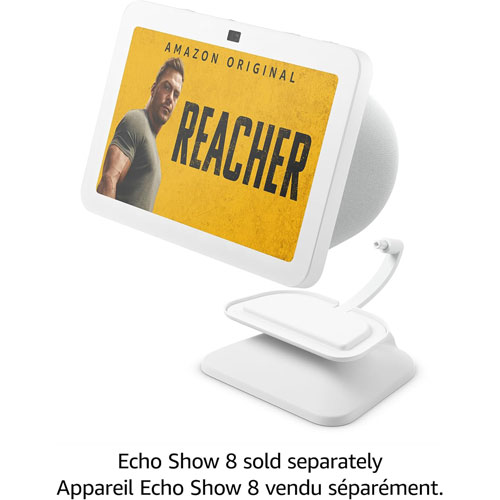 Support réglable Echo Show 8 avec port de chargement USB-C - Blanc glacier
