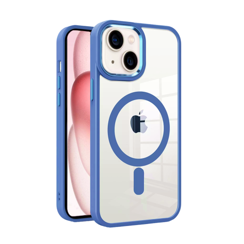 [CS] Étui transparent pour iPhone 13/14/15, magnétique pour PC rigide transparent, bleu marine