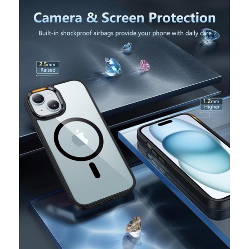 [CS] Transparent Hard PC Hybrid Magnetic MagSafe Case Cover for iPhone 14 Plus / 15 Plus, Navy