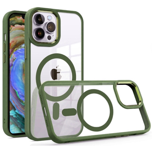 CSMART  [Cs] Transparent Hard PC Hybrid Magnetic Magsafe Case Cover for Iphone 14 Pro Max In Green