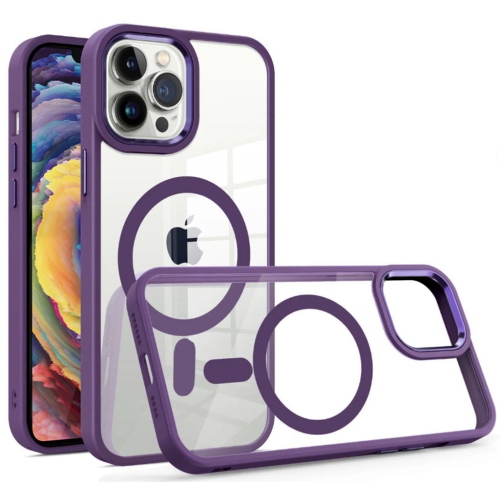 CSMART  [Cs] Transparent Hard PC Hybrid Magnetic Magsafe Case Cover for Iphone 14 Pro Max In Purple