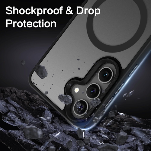 [CS] Étui magnétique en silicone mat avec MagSafe pour Galaxy S24 FE de Samsung, bleu marine