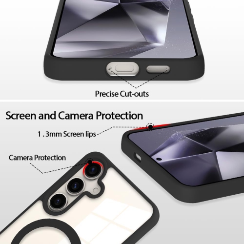 [CS] Transparent Hard PC Hybrid Magnetic MagSafe Case Cover for Samsung Galaxy S25 / S24, Navy