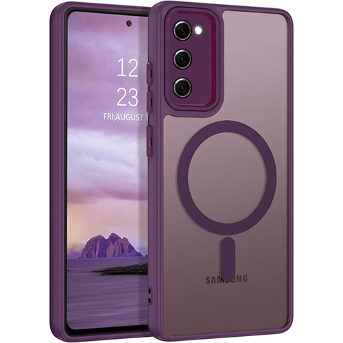 [CS] Étui magnétique en silicone mat avec MagSafe pour Samsung Galaxy S20 FE, violet foncé