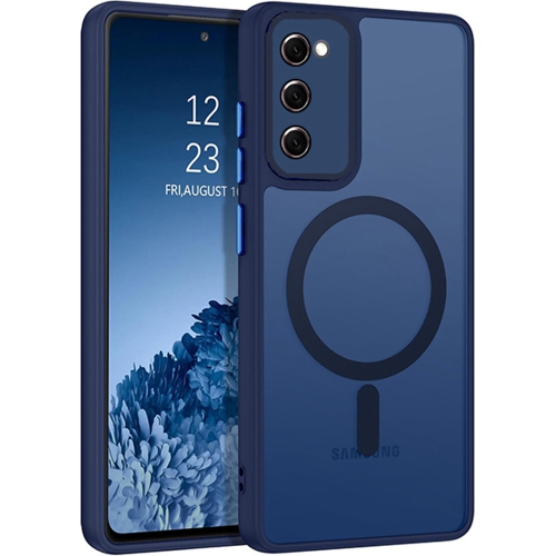 [CS] Étui magnétique en silicone mat avec MagSafe pour Samsung Galaxy S20 FE, bleu marine
