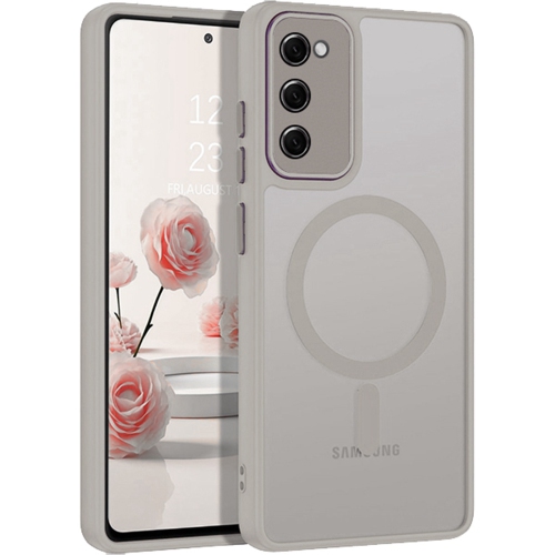 [CS] Étui magnétique en silicone mat avec MagSafe pour Samsung Galaxy S20 FE, gris