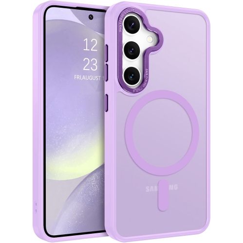 [CS] Matte Silicone Hybrid Magnetic MagSafe Case Cover for Samsung Galaxy S25 / S24, Light Purple