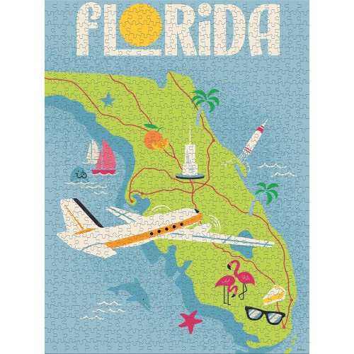 Ceaco - 5-in-1 Limited Edition Jigsaw Puzzle Multipack – Walt’s Plane Posters – Contains 5 Disney D23 Expo Puzzles - 300 Piece, (2) 500 Piece, (1)