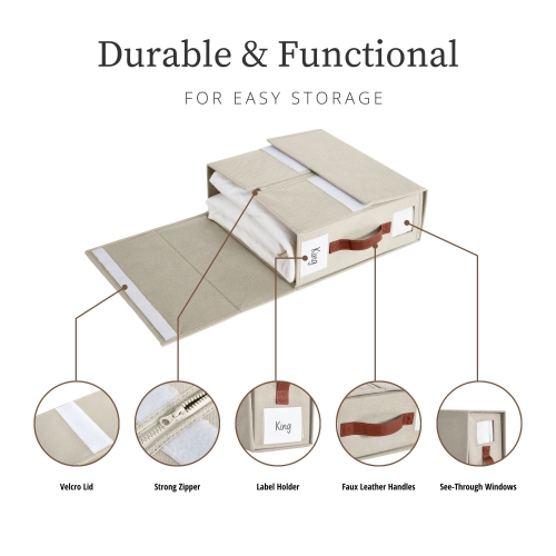 DECOMOMO Foldable Bed Sheet Organizers and Storage