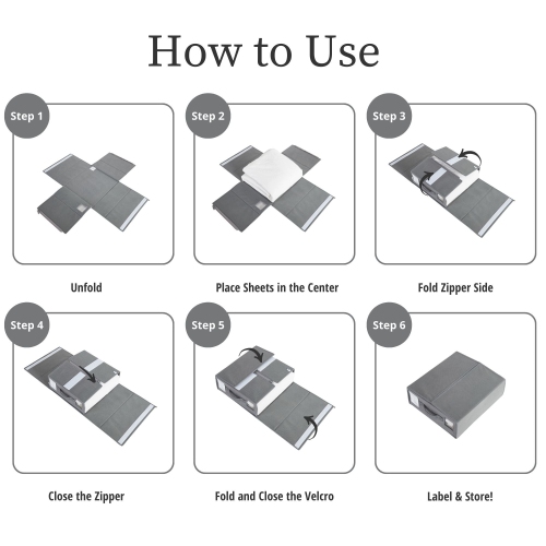 DECOMOMO Foldable Bed Sheet Organizers and Storage