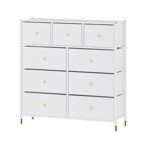DECOMOMO  Tall Dresser Storage With Baskets | 4 Tier - 9 Drawers | Chest Of Drawers
