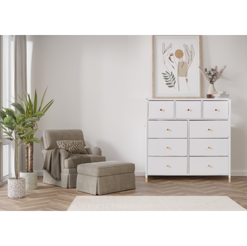 Tall Dresser Storage with Baskets | 4 Tier - 9 Drawers | Chest of Drawers