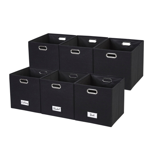 11" Collapsible Cube Storage Bin with Label Holder | Felt Storage Bins