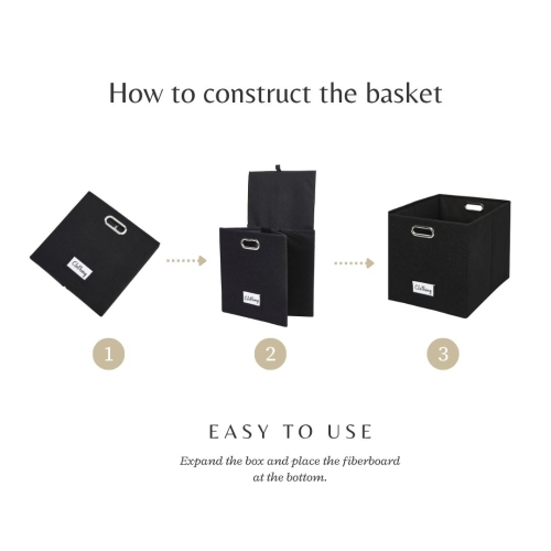 11" Collapsible Cube Storage Bin with Label Holder | Felt Storage Bins