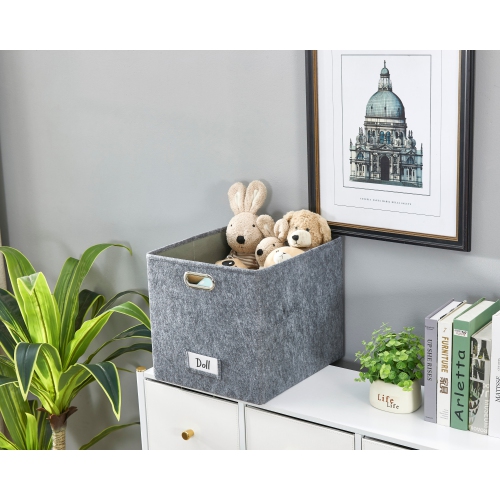 Paniers de rangement 13x15 Kallax | Bac de rangement avec porte-étiquette | Organisateurs de placard pour jouets