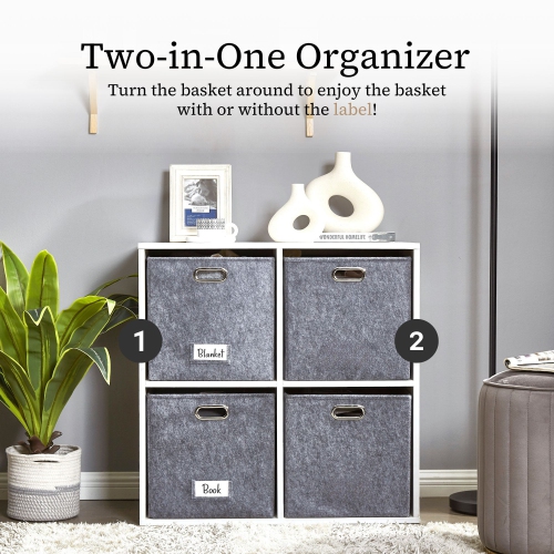 Paniers de rangement 13x15 Kallax | Bac de rangement avec porte-étiquette | Organisateurs de placard pour jouets