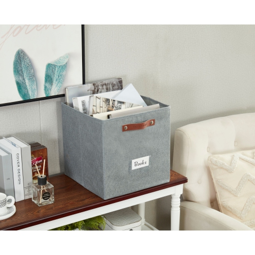 13x15 Kallax Storage Baskets | Textured Fabric Storage Bin for Toys | Closet Organizers for Kallax Shelves