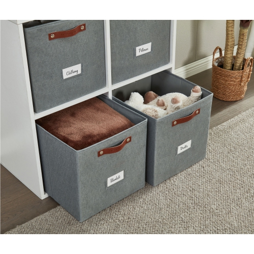 13x15 Kallax Storage Baskets | Textured Fabric Storage Bin for Toys | Closet Organizers for Kallax Shelves
