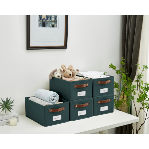 Rectangular Storage Baskets for Shelves with Label Holder
