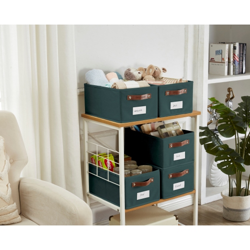 Rectangular Storage Baskets for Shelves with Label Holder