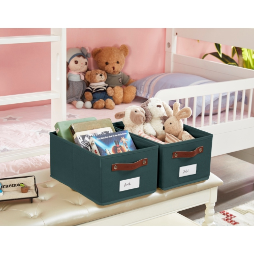 Rectangular Storage Baskets for Shelves with Label Holder