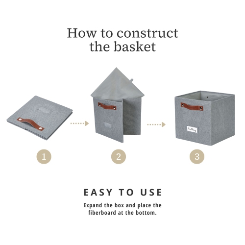 11" Cube Storage Bins Collapsible Storage Basket | Textured Fabric Closet Organizers