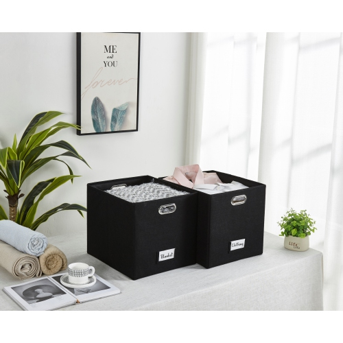 Paniers de rangement 13x15 Kallax | Bac de rangement avec porte-étiquette | Organisateurs de placard pour jouets