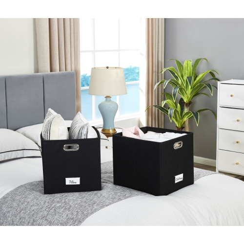 Paniers de rangement 13x15 Kallax | Bac de rangement avec porte-étiquette | Organisateurs de placard pour jouets