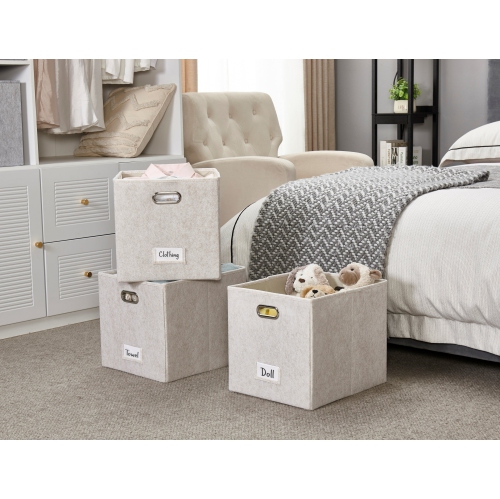 Paniers de rangement 13x15 Kallax | Bac de rangement avec porte-étiquette | Organisateurs de placard pour jouets