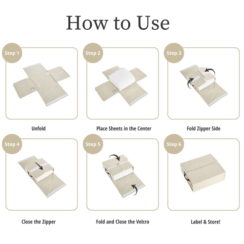 DECOMOMO Foldable Bed Sheet Organizers and Storage