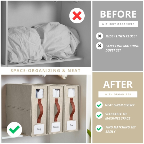 DECOMOMO Foldable Bed Sheet Organizers and Storage