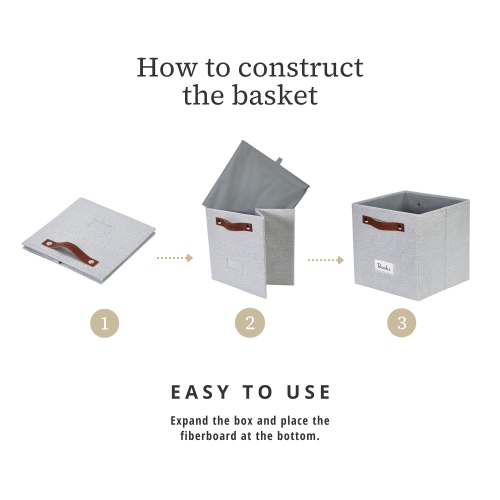 11" Cube Storage Bins Collapsible Storage Basket | Textured Fabric Closet Organizers