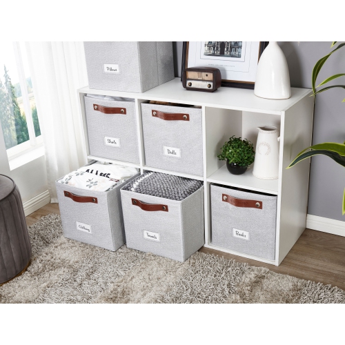 11" Cube Storage Bins Collapsible Storage Basket | Textured Fabric Closet Organizers