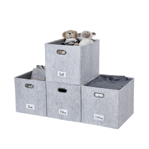 DECOMOMO  13X15 Kallax Storage Baskets | Storage Bin With Label Holder | Closet Organizers for Toy