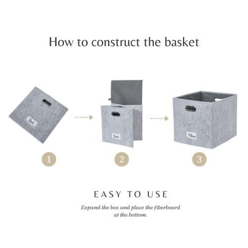 13x15 Kallax Storage Baskets | Storage Bin with Label Holder | Closet Organizers for Toy