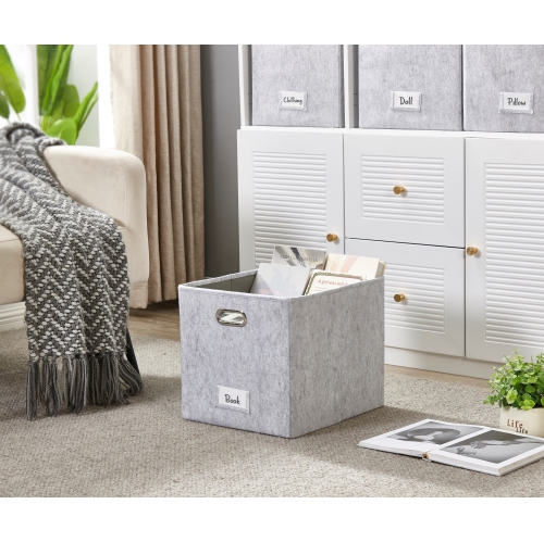 13x15 Kallax Storage Baskets | Storage Bin with Label Holder | Closet Organizers for Toy