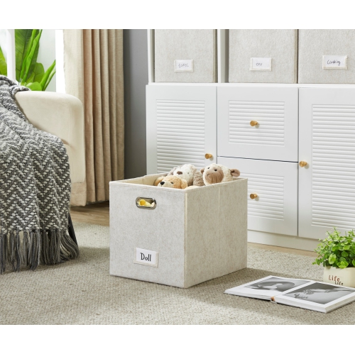 Paniers de rangement 13x15 Kallax | Bac de rangement avec porte-étiquette | Organisateurs de placard pour jouets