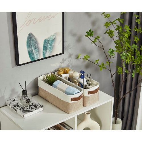 Small Fabric Storage Baskets | Bathroom Organizers | Underwear Organizer w/Handles