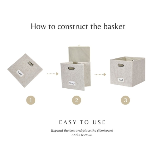 11" Collapsible Cube Storage Bin with Label Holder | Felt Storage Bins
