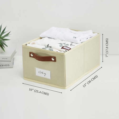 Rectangular Storage Baskets for Shelves with Label Holder