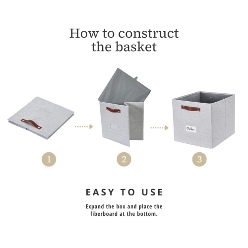 13" Cube Storage Bins Collapsible Storage Basket | Textured Fabric Closet Organizers