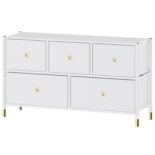 DECOMOMO 5 Drawer Dresser for Bedroom | Tv Stand Storage Organizer | Chest Of Drawers