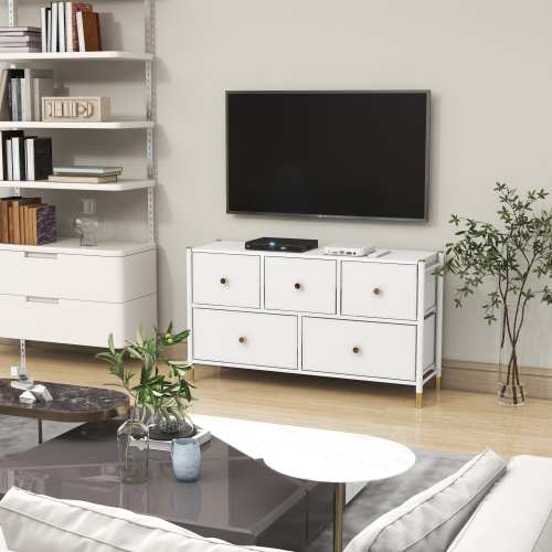 Commode à 5 tiroirs pour chambre | Meuble de rangement pour téléviseur | Commode à tiroirs