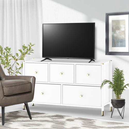 Commode à 5 tiroirs pour chambre | Meuble de rangement pour téléviseur | Commode à tiroirs
