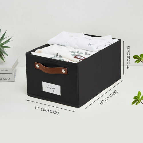 Rectangular Storage Baskets for Shelves with Label Holder