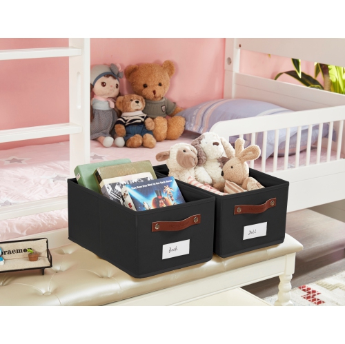 Rectangular Storage Baskets for Shelves with Label Holder