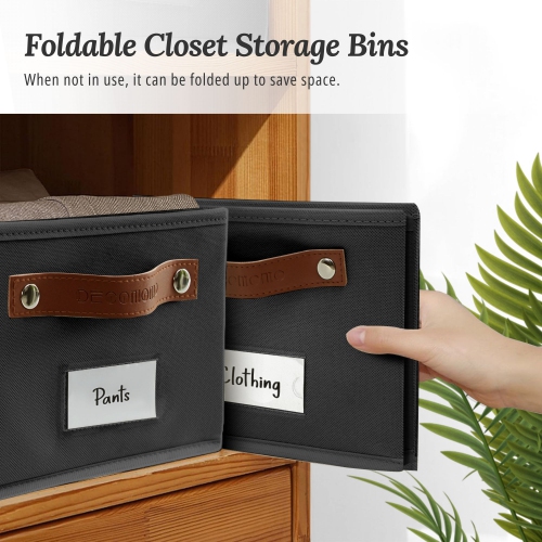 Rectangular Storage Baskets for Shelves with Label Holder